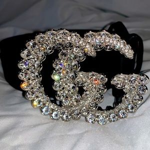 GG Crystal Belt- Black